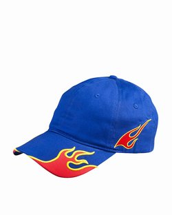 Racing Caps - Pre-Embroidered Flame Racing Caps